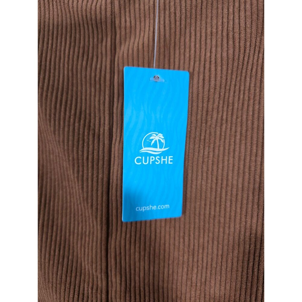 NWT Cupshe Courdoroy Overall Shorts Swim Coverup Size Med - Picture 6 of 8